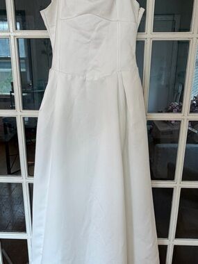 Lulu's White Strapless A-Line Wedding Dress